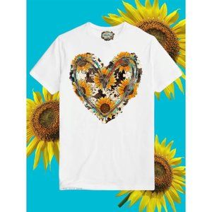Annie & Abbie Sunflower Heart Tee T-Shirt